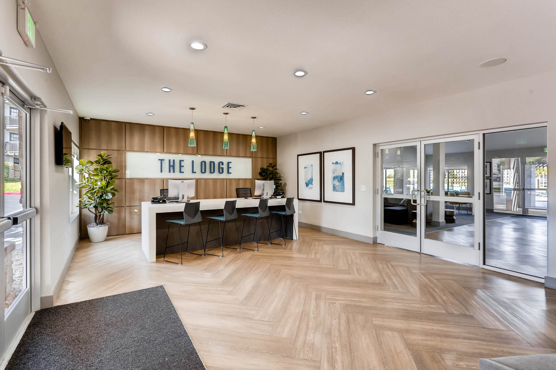 Leasing office at The Lodge apartment complex in Denver, CO